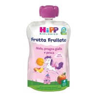 HiPP, Frutta Frullata Mela Prugna Gialla e Pesca, 90 g HiPP, Frutta Frullata Mela Prugna Gialla e Pesca, 90 g