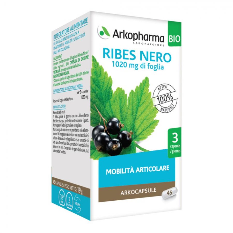 Arkocapsule Ribes Nero Bio 45 Capsule - Integratore Alimentare a Base di Ribes Nero per il Benessere Generale