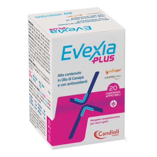 Evexia Plus Mangime Complementare Per Cani e Gatti - 20 Compresse - Integratore Nutrizionale per Animali Domestici