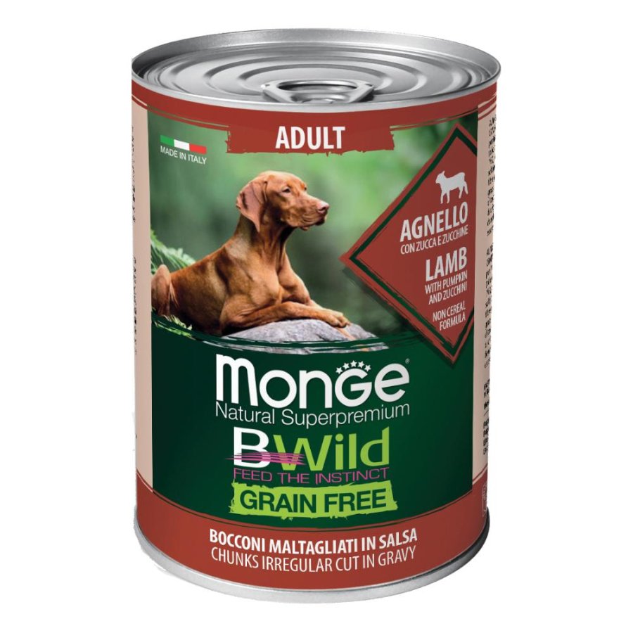 MONGE CANE BWILD GRAIN FREE GRAVY (IN SALSA) ADULT AGNELLO 400GR (lattina)