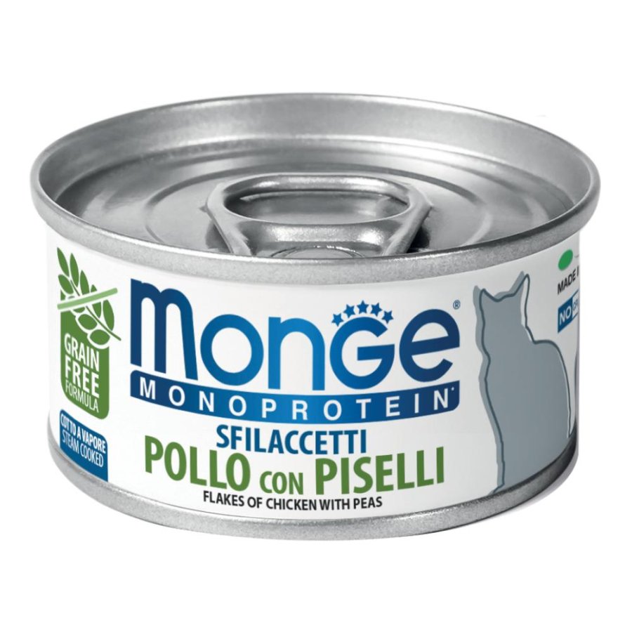 MONGE GATTO MONOPROTEICO POLLO PISELLI 80GR (lattina)