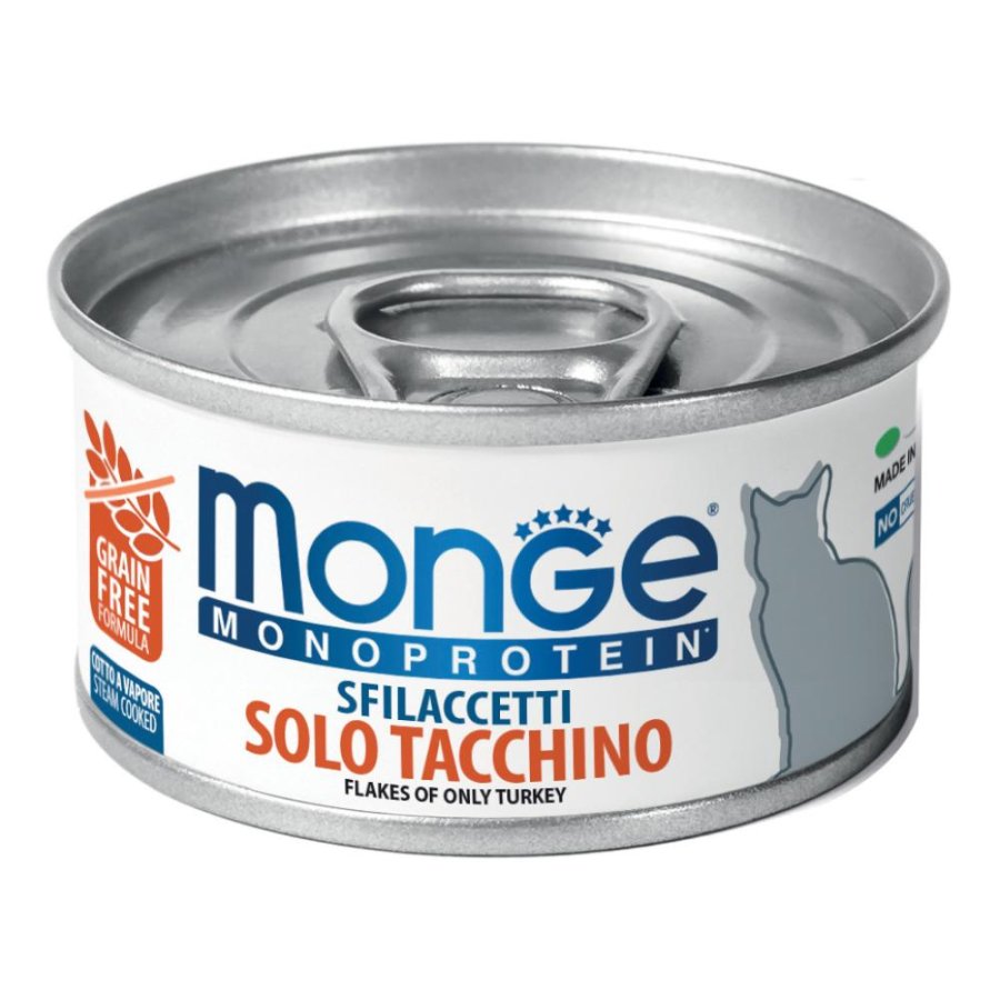 MONGE GATTO MONOPROTEICO SOLO TACCHINO 80GR (lattina)