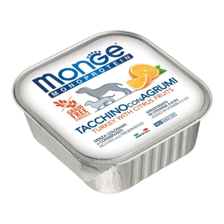 MONGE CANE FRUIT MONOPROTEICO TACCHINO AGRUMI 150GR (vaschetta)