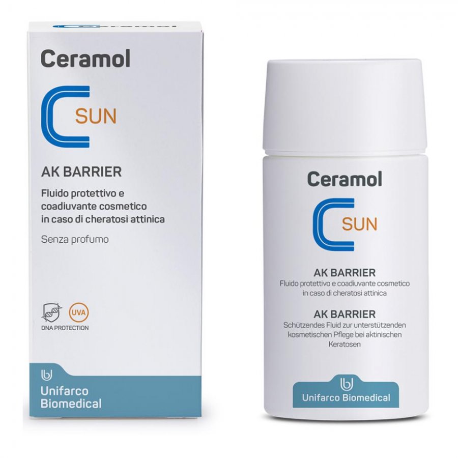 Ceramol Sun AK Barrier Fluido Protettivo Senza Profumo 50ml - Protezione Solare per Pelli Sensibili