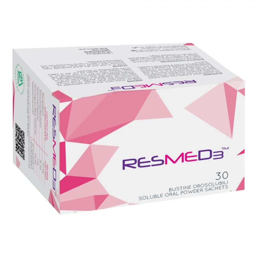 Resmed3 30 Bustine - Integratore Glicina, Resveratrolo, Melatonina, Vitamina D, Cimicifuga