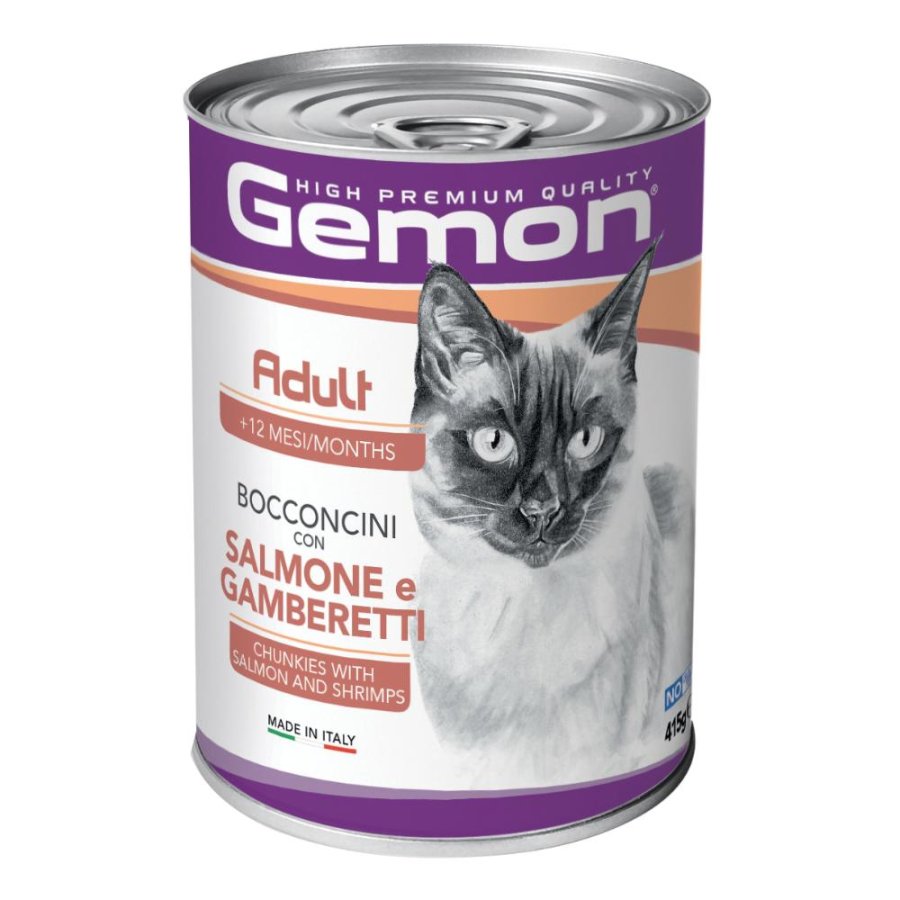 GEMON GATTO ADULT SALMONE GAMBERETTI 415GR (lattina)
