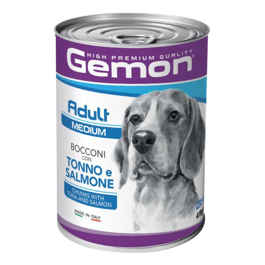 GEMON CANE BOCCONI MEDIUM ADULT TONNO SALMONE 415GR (lattina)