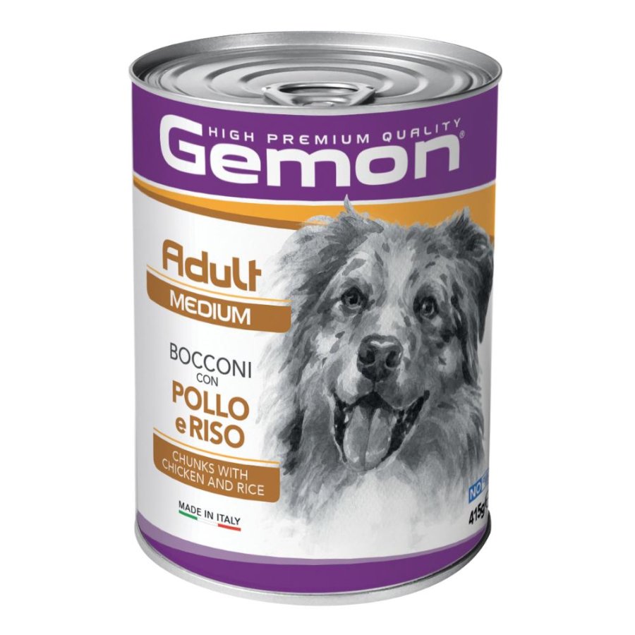 GEMON CANE BOCCONI MEDIUM ADULT POLLO RISO 415GR (lattina)