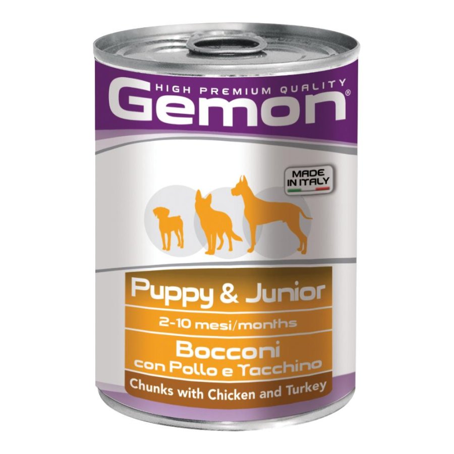GEMON CANE BOCCONI PUPPY/JUNIOR POLLO TACCHINO 415GR (lattina)