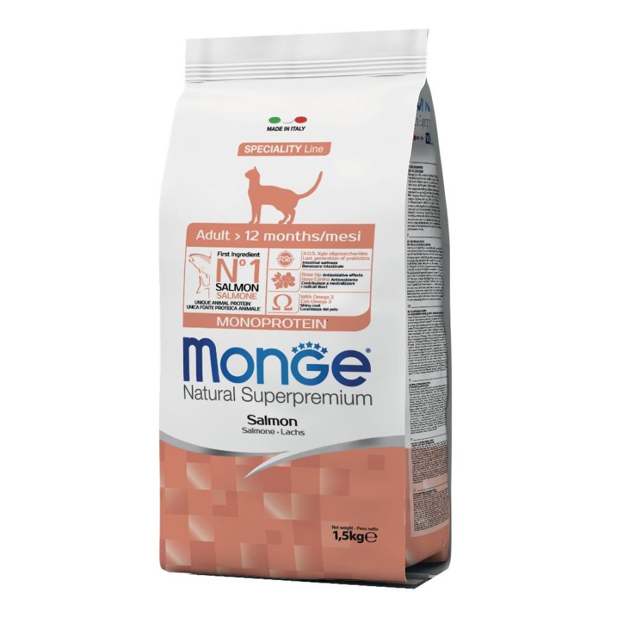 MONGE GATTO SPECIALITY MONOPROTEICO ADULT SALMONE 1,5KG