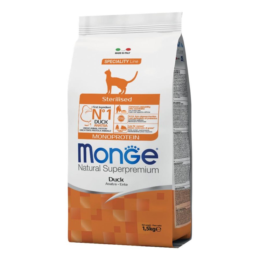 MONGE GATTO SPECIALITY MONOPROTEICO STERILISED ANATRA 1,5KG