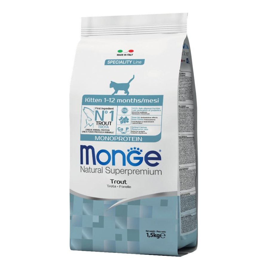 MONGE GATTO SPECIALITY MONOPROTEICO KITTEN TROTA 1,5KG
