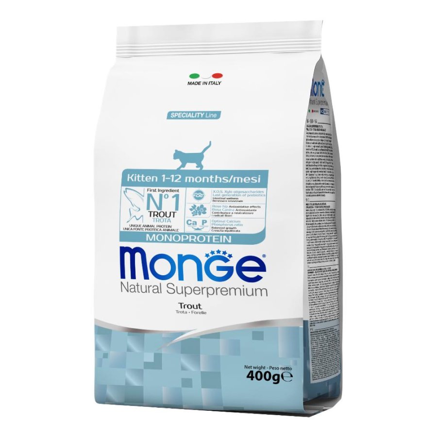 MONGE GATTO SPECIALITY MONOPROTEICO KITTEN TROTA 400GR