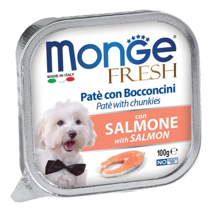 MONGE CANE FRESH PATE' SALMONE 100GR (vaschetta)