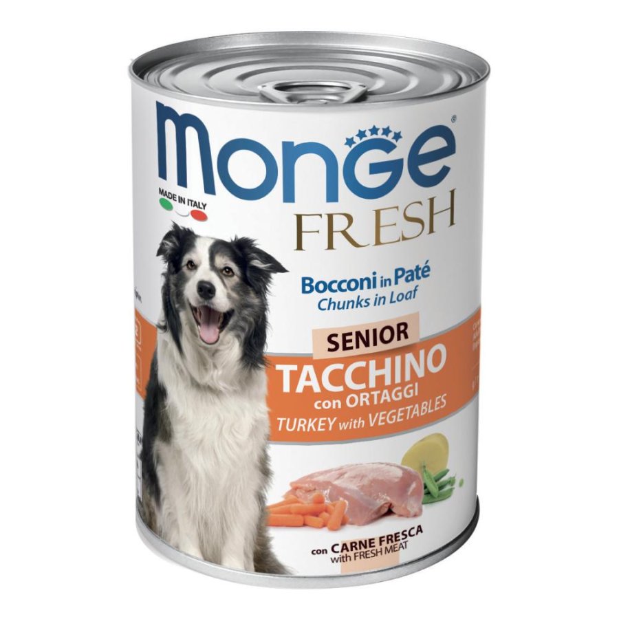 MONGE CANE FRESH SENIOR PATE' TACCHINO ORTAGGI 400GR (lattina)