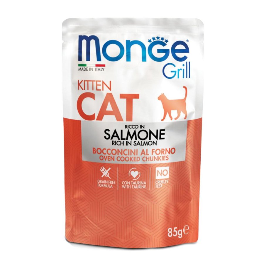 MONGE GATTO GRILL KITTEN SALMONE 85GR (bustina)