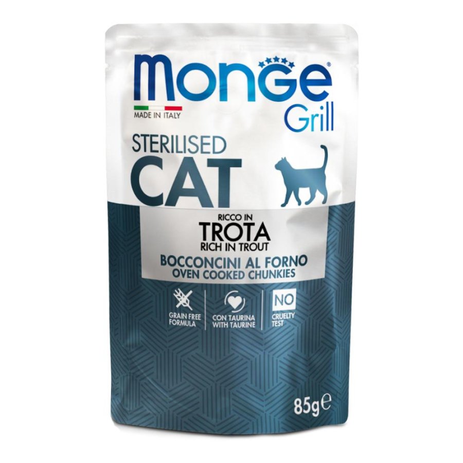 MONGE GATTO GRILL STERILIS TROTA85G