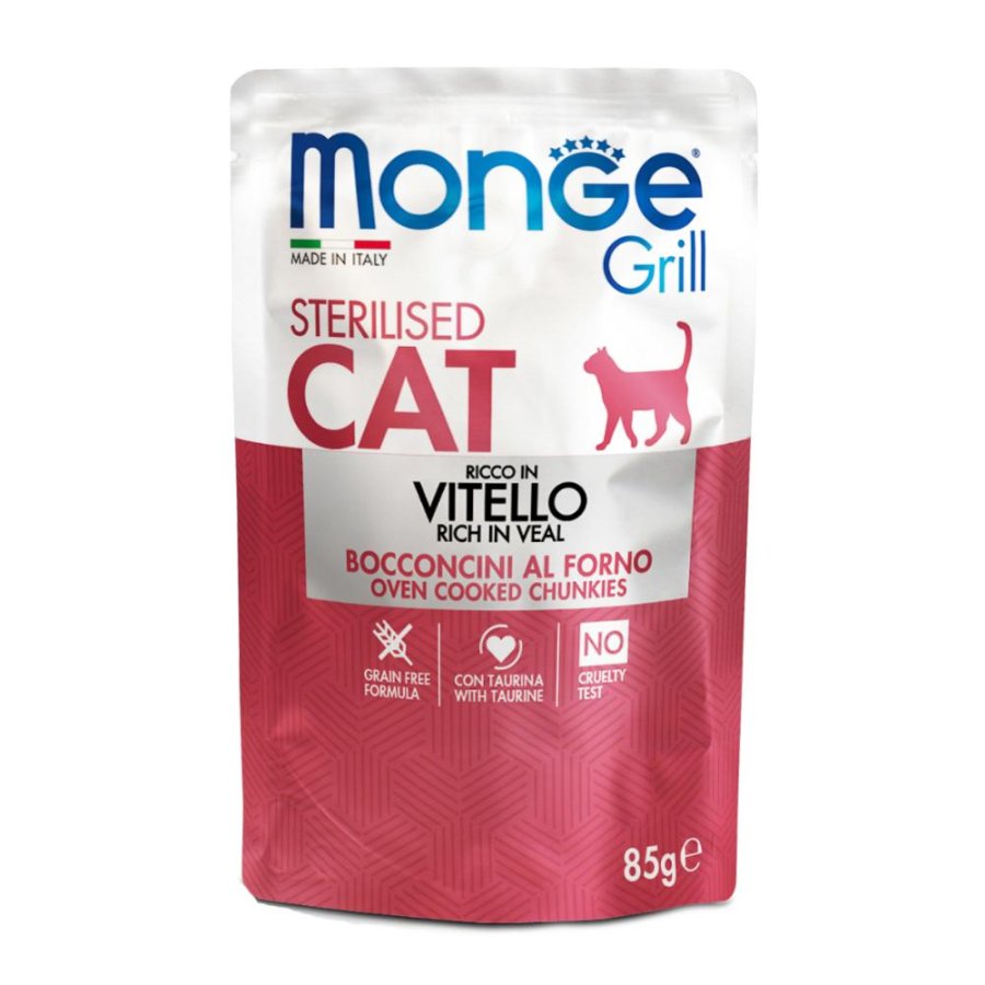 MONGE GATTO GRILL STERILISED VITELLO 85GR (bustina)