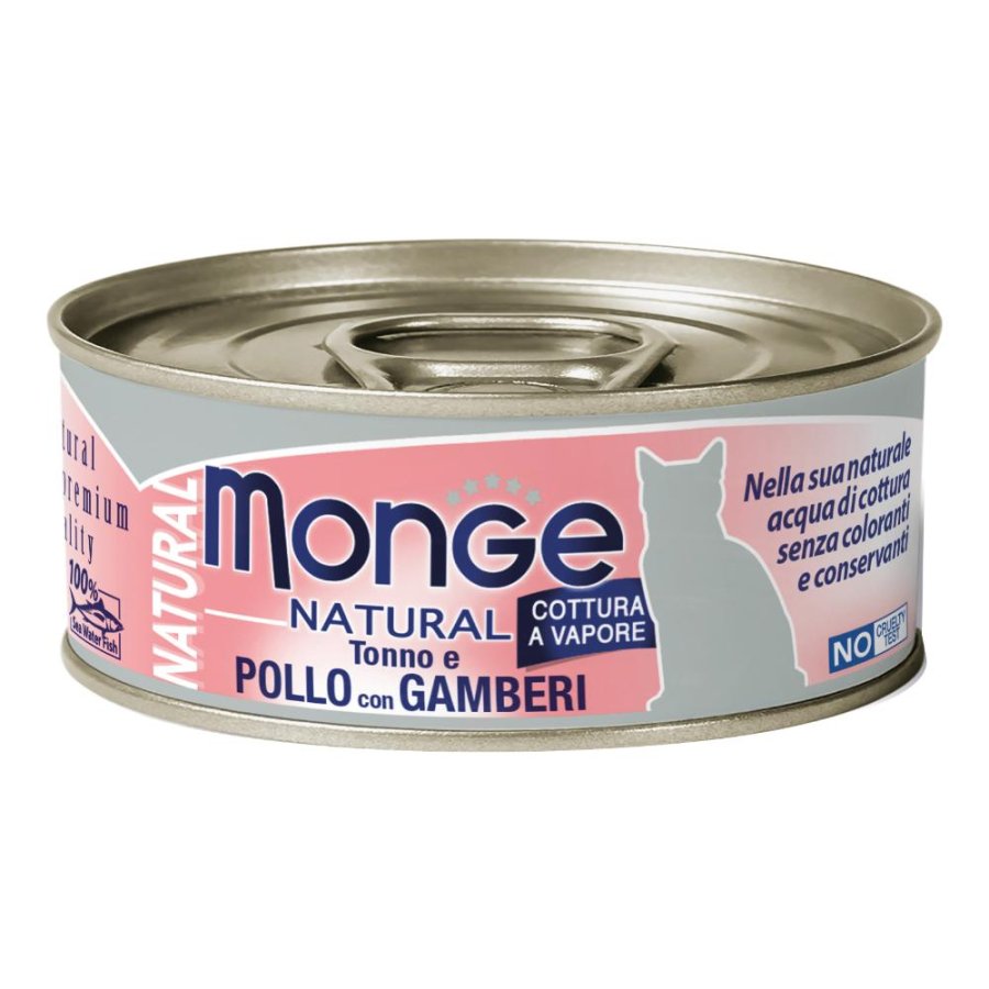 MONGE GATTO NATURAL ADULT TONNO GAMBERETTI 80GR (bustina)
