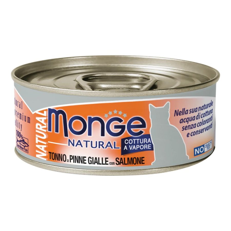 MONGE GATTO NATURAL ADULT TONNO SALMONE 80GR (bustina)