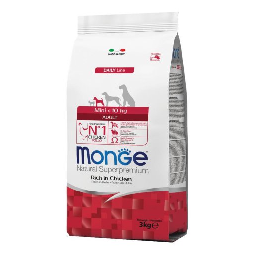 Monge Dog Mini Adult Pollo 3Kg - Cibo per Cani di Piccola Taglia con Pollo