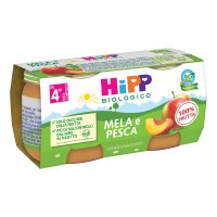 HiPP, Omogeneizzato Biologico di Mela e Pesca, 2 x 80 g HiPP, Omogeneizzato Biologico di Mela e Pesca, 2 x 80 g