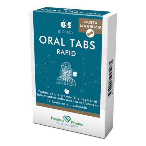 GSE Oral Tabs Rapid Gusto Liquirizia 12 Compresse - Azione Naturale per la Salute Orafaringea