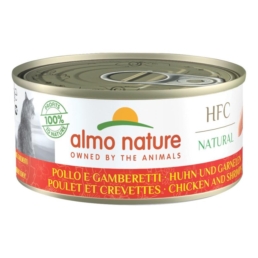 ALMO NATURE GATTO HFC NATURAL POLLO GAMBERETTI 150GR (lattina)