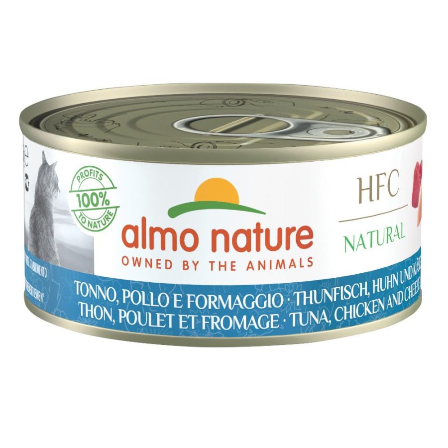 ALMO NATURE GATTO HFC NATURAL TONNO POLLO FORMAGGIO 150GR (lattina)