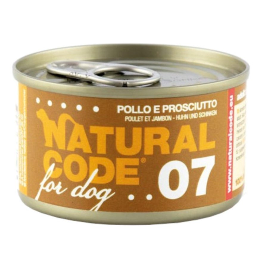 NATURAL CODE CANE 07 POLLO PROSCIUTTO 90GR (lattina)