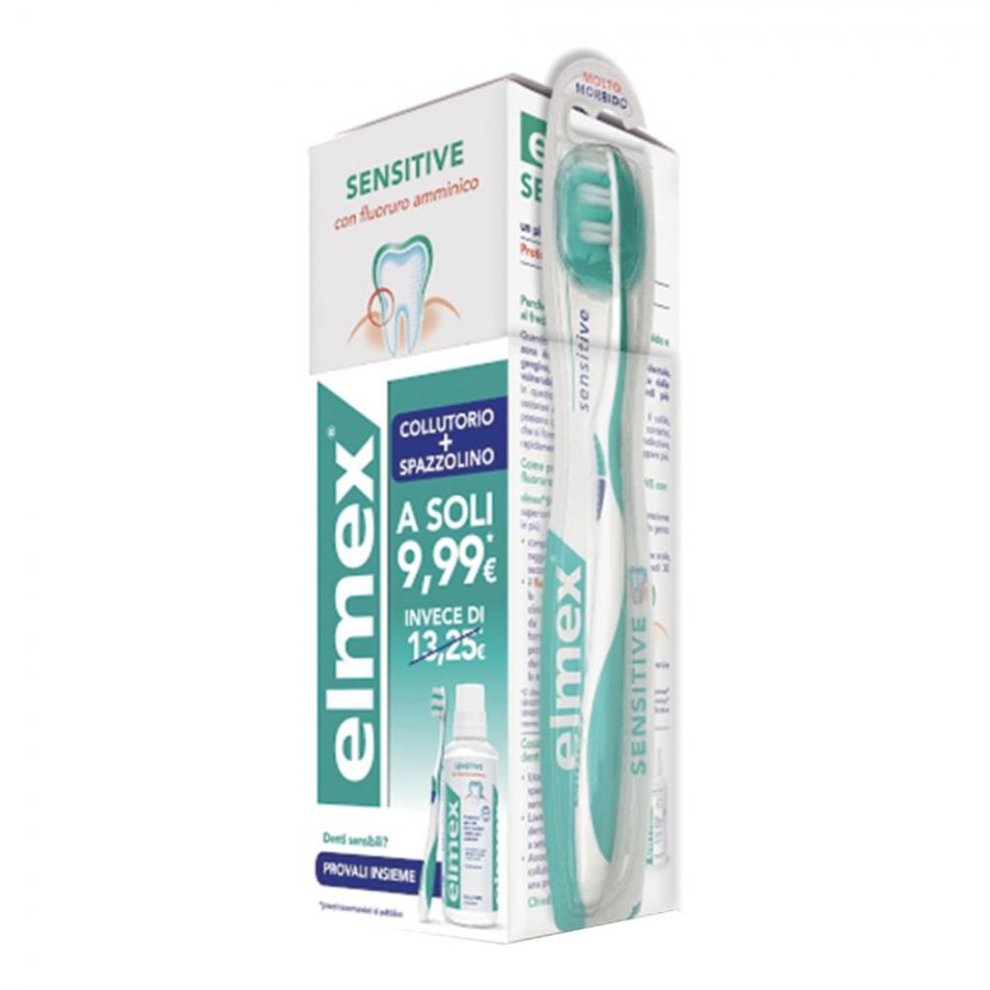 Elmex - Sensitive Special Pack Collutorio 400ml + Spazzolino - Protezione Completa per Denti Sensibili