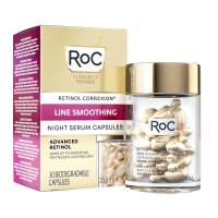 RoC Retinol Correxion Line Smoothing Siero Viso 30 Capsule - Trattamento Notte Anti-Rughe, Idratante e Levigante