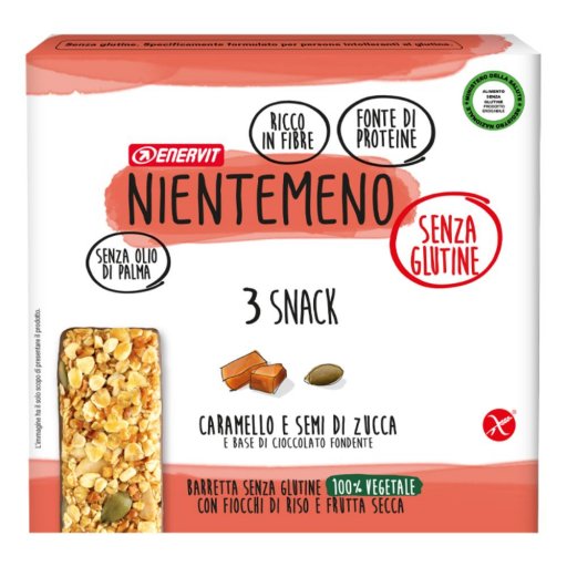 Enervit Nientemeno Caramello e Semi di Zucca 3 Barrette da 23 g