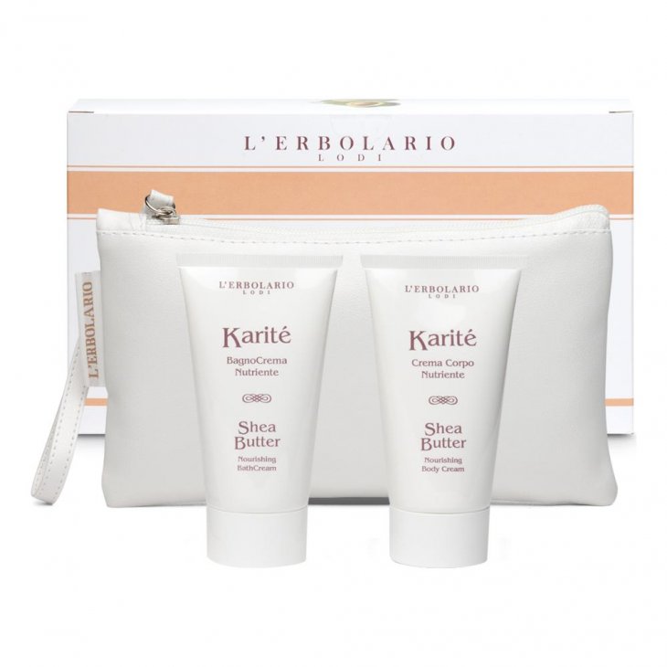 L'Erbolario - Beauty Pochette Karitè + BagnoCrema 75ml + Crema Corpo 75ml - Set Idratante per la Cura della Pelle