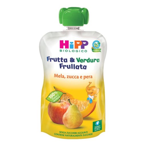 Hipp Bio, Frutta e Verdura Frullata Mela Pera Zucc,a 90 g