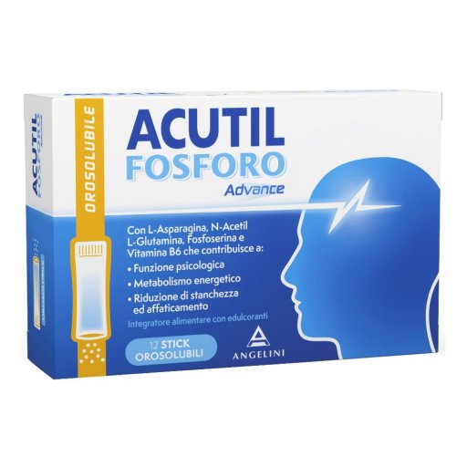 Acutil Fosforo Advance 12 Stick Orosolubili - Integratore per la Memoria e le Prestazioni Cognitive