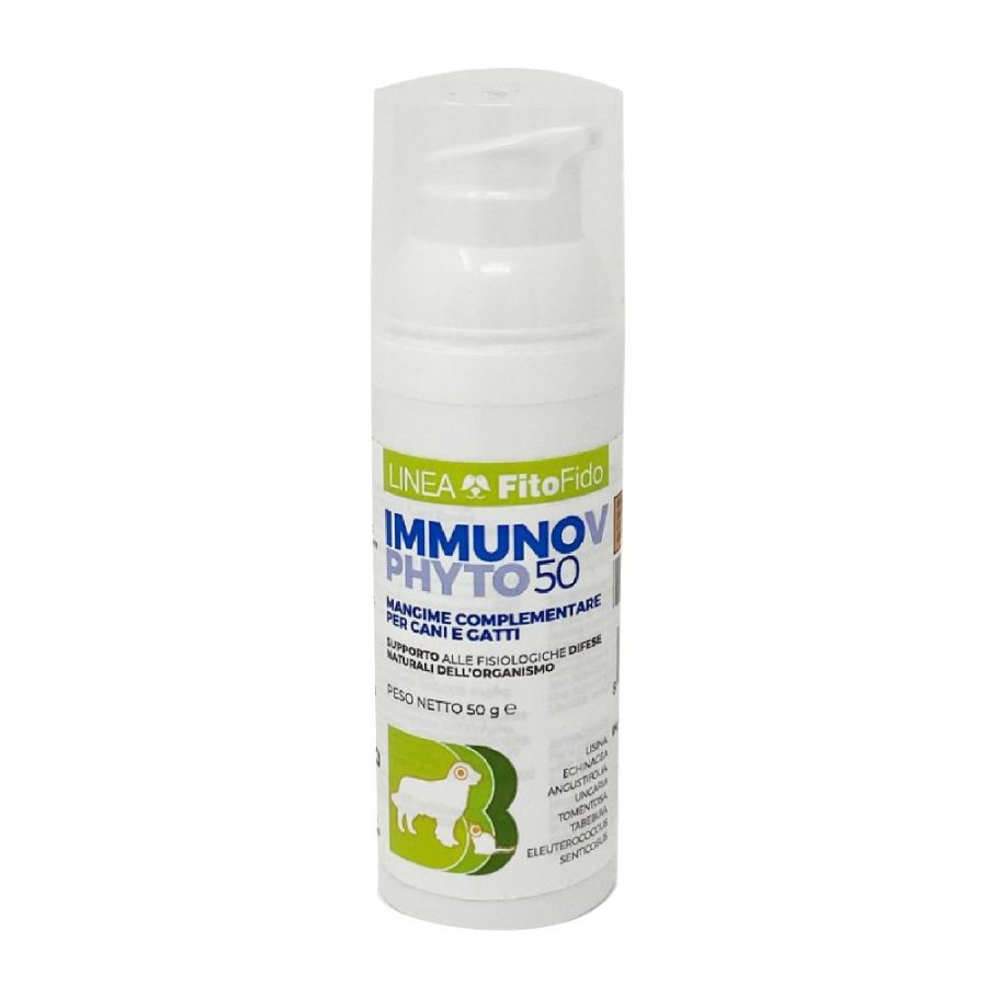 Immuno V Phyto 50 - Mangime Complementare per Cani e Gatti - Confezione da 50g - Supporto Immunitario