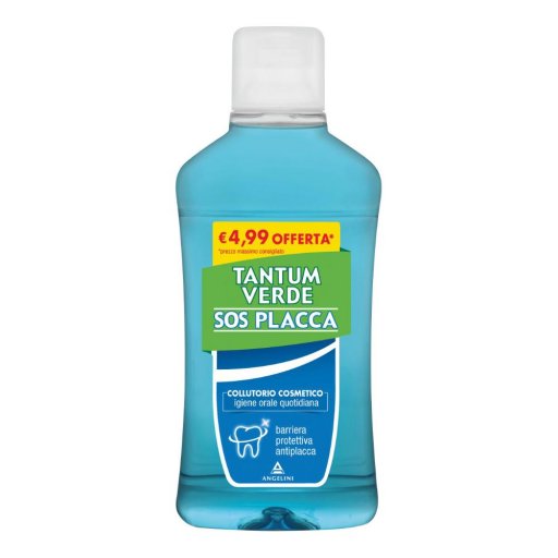 Angelini Tantum Verde SOS Placca Collutorio 500ml - Azione Antiplacca per l'Igiene Orale Quotidiana