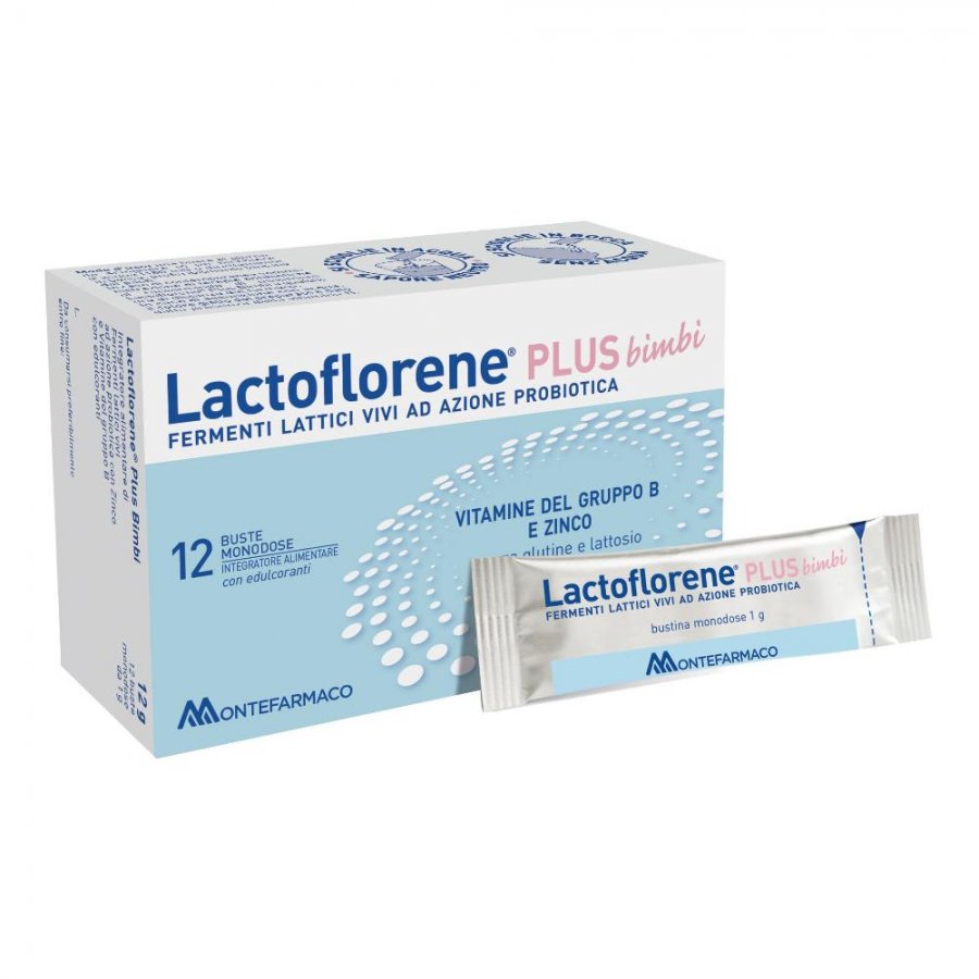 Lactoflorene Plus Bimbi - Fermenti lattici - 12 bustine monodose 
