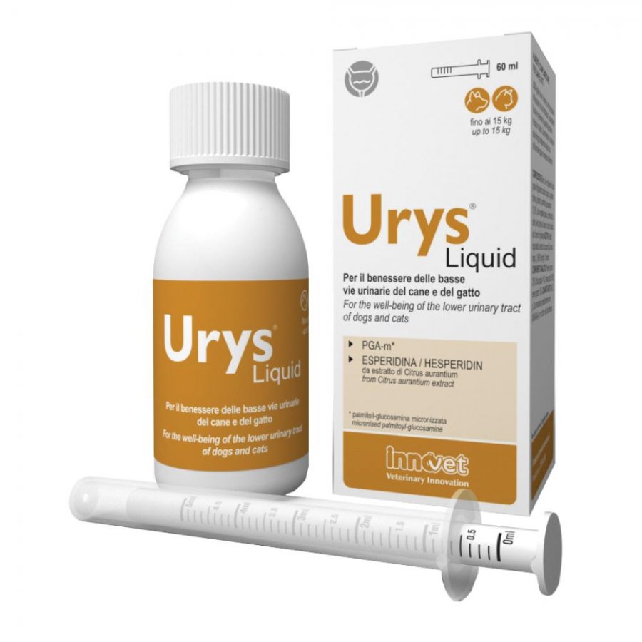 Urys Liquid Integratore per il Benessere delle Vie Urinarie di Cani e Gatti - 60ml
