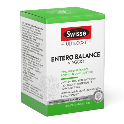 Swisse - Entero Balance Viaggio 10 Bustine, Integratore Probiotico per il Benessere Intestinale
