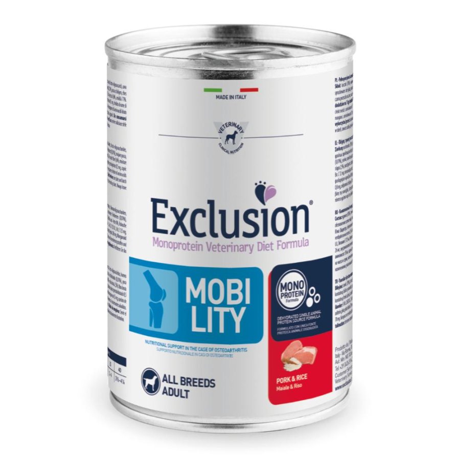 EXCLUSION CANE DIET MOBILITY ALL BREEDS ADULT MAIALE RISO 400GR (lattina)