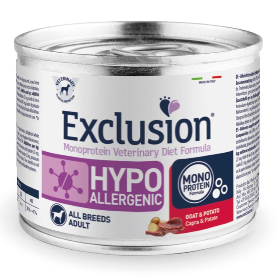 EXCLUSION CANE DIET HYPOALLERGENIC ALL BREEDS ADULT CAPRA PATATE 200GR (lattina)