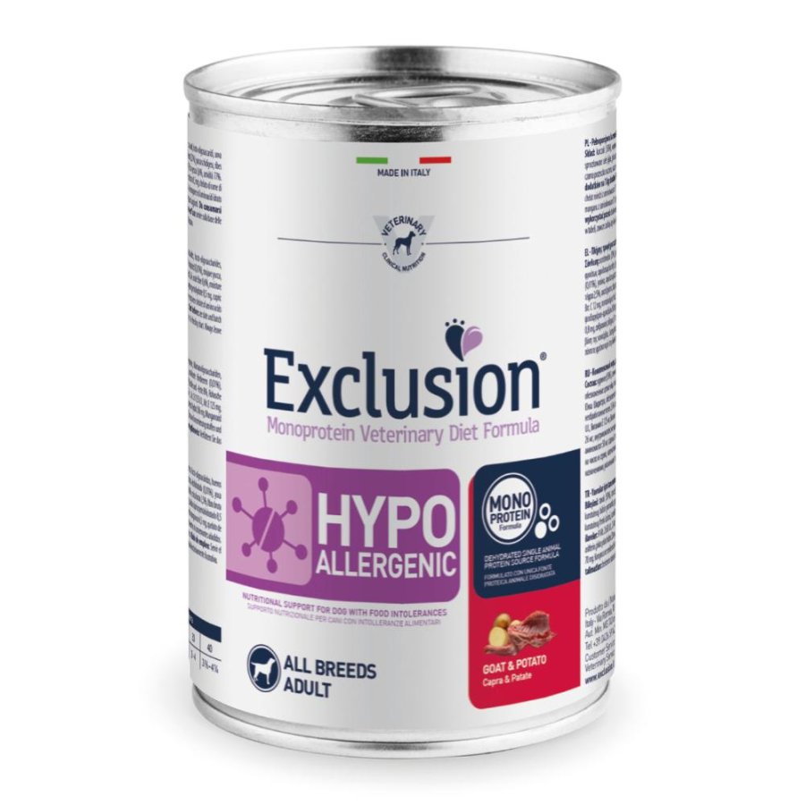 EXCLUSION CANE DIET HYPOALLERGENIC ALL BREEDS ADULT CAPRA PATATE 400GR (lattina)