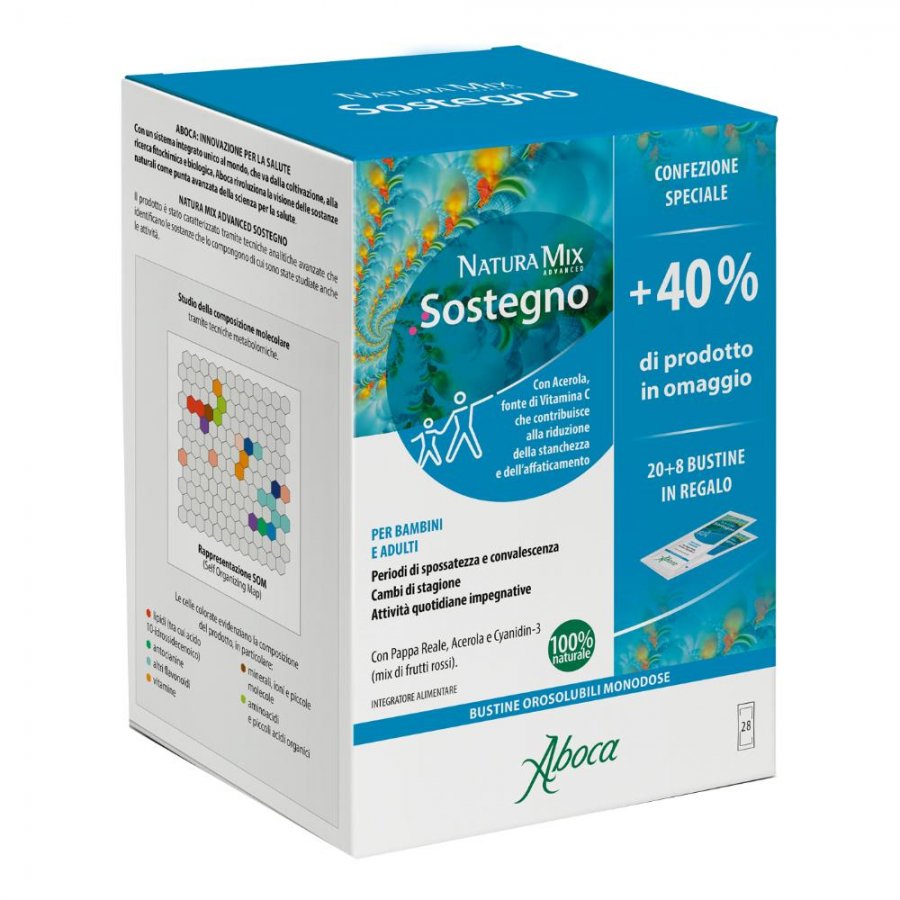 Aboca - Natura Mix Advanced Sostegno - Bustine Orosolubili - Sostegno naturale per stanchezza e affaticamento