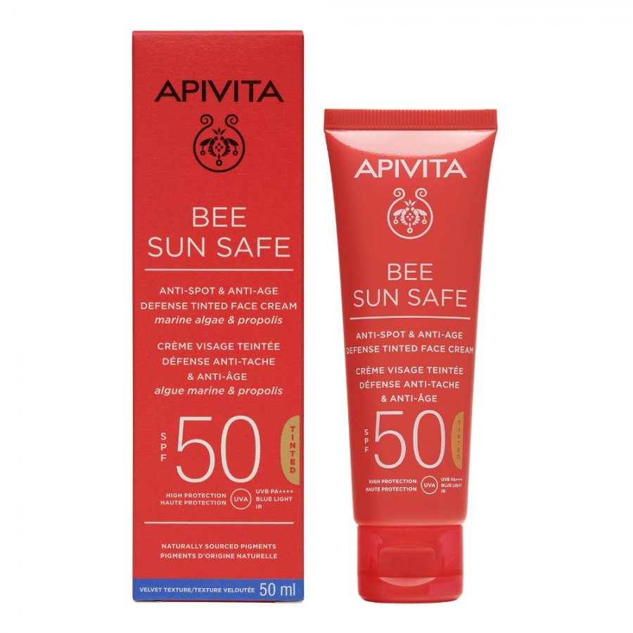 Apivita Bee Sun Safe Crema Viso Colorata SPF50 Anti-Macchia&Anti-Age 50 ml