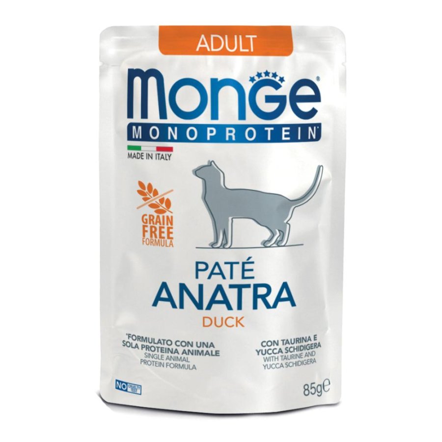 MONGE GATTO MONOPROTEICO ADULT PATE' ANATRA 85GR (bustina)