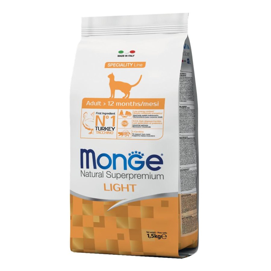 MONGE GATTO SPECIALITY LIGHT ADULT TACCHINO 1,5KG