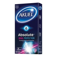 Akuel Absolute Dual Protection 6 Pezzi - Preservativi per Contraccezione e Prevenzione delle Infezioni