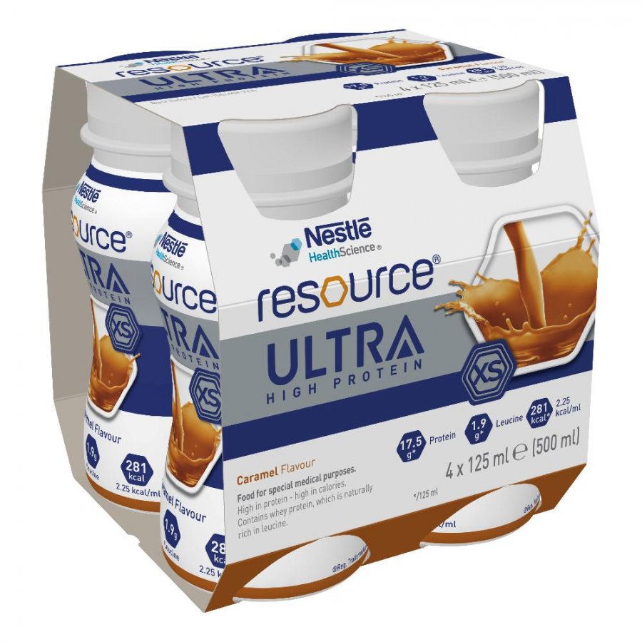Nestlé - Resource Ultra Gusto Caramello 4x125ml - Integratore Alimentare per il Supporto Nutrizionale
